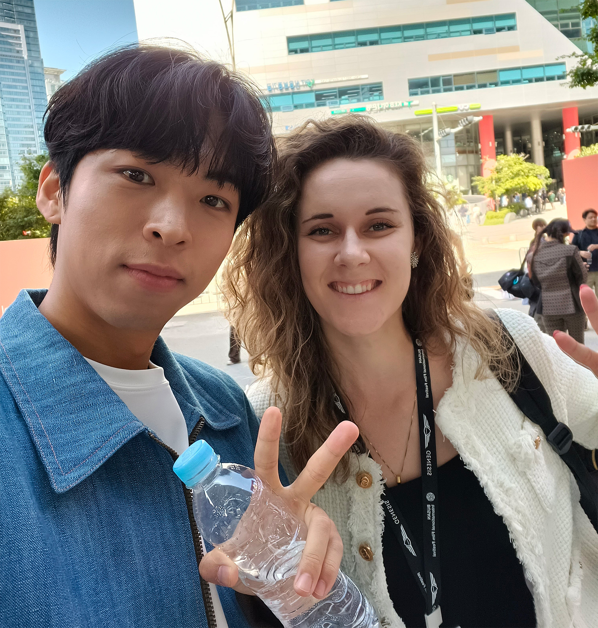 L'acteur Jo Joo-Hyuk et moi-même au BIFF 2023. Photo par Marion Pichardie