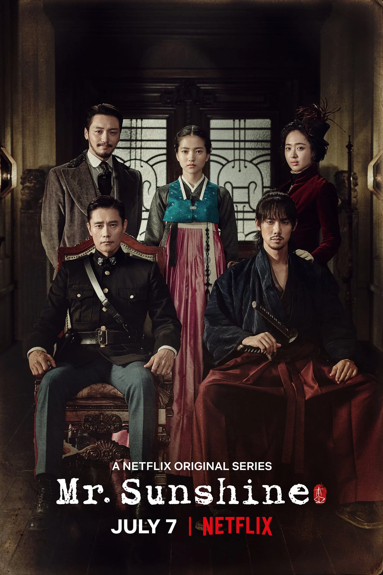L'affiche du célèbre drama Mr Sunshine, dans lequel Kim Eui-Sung interprete l'un de ses rôles de méchants les plus marquants pour le public. tvN